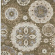 5' X 8' Brown Gray And Beige Medallion Washable Area Rug With UV Protection