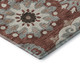 9' X 12' Rust Gray And Beige Medallion Washable Area Rug With UV Protection