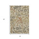 3' X 5' Beige Gold And Brown Floral Washable Area Rug With UV Protection