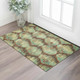 3' X 5' Brown Teal And Rust Diamond Washable Area Rug With UV Protection