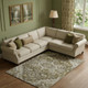 10' X 14' Brown Ivory And Taupe Floral Medallion Washable Area Rug With UV Protection