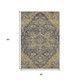 3' X 5' Gray Gold And Silver Floral Medallion Washable Area Rug With UV Protection