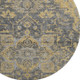 8' Gray Gold And Silver Floral Medallion Washable Round Rug With UV Protection
