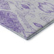 8' Purple And Ivory Moroccan Washable Round Rug With UV Protection