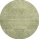 8' Artichoke Green Gray And Silver Geometric Washable Round Rug With UV Protection