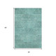 3' X 5' Teal And Gray Geometric Washable Area Rug With UV Protection
