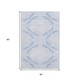 5' X 8' Blue And Ivory Floral Washable Area Rug With UV Protection