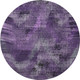 8' Purple And Gray Abstract Washable Round Rug With UV Protection