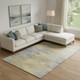 10' X 14' Gold And Gray Abstract Washable Area Rug With UV Protection