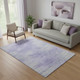 5' X 8' Plum And Ivory Abstract Washable Area Rug With UV Protection