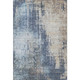 8' X 10' Navy Blue Beige And Taupe Abstract Washable Area Rug With UV Protection