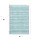 5' X 8' Teal And Ivory Southwestern Washable Area Rug With UV Protection