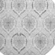 8' Silver And Gray Medallion Washable Round Rug With UV Protection