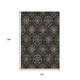10' X 14' Black Brown And Gray Medallion Washable Area Rug With UV Protection
