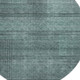8' Teal And Gray Striped Washable Round Rug With UV Protection