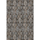 10' X 14' Chocolate Beige And Gray Damask Washable Area Rug With UV Protection