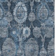 9' X 12' Navy Blue And Gray Damask Washable Area Rug With UV Protection