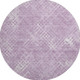 8' Lavender And Ivory Abstract Geometric Washable Round Rug With UV Protection