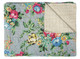 50" X 70" Pink Gray and Blue Kantha Cotton Floral Throw Blanket with Embroidery