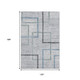 10' X 14' Gray And Blue Geometric Washable Area Rug With UV Protection