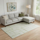 8' X 10' Artichoke Green And Gray Geometric Washable Area Rug With UV Protection