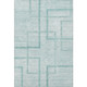 3' X 5' Teal And Ivory Geometric Washable Area Rug With UV Protection