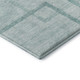 8' Teal And Ivory Geometric Washable Round Rug With UV Protection