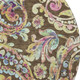 8' Chocolate Blue And Pink Paisley Washable Round Rug With UV Protection