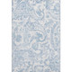 9' X 12' Sky Blue And Ivory Paisley Washable Area Rug With UV Protection
