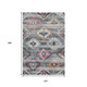 10' X 14' Gray Gold And Blush Southwestern Washable Area Rug With UV Protection