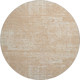 8' Coral And Ivory Abstract Washable Round Rug With UV Protection