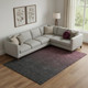 9' X 12' Merlot And Charcoal Ombre Washable Area Rug With UV Protection