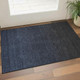 3' X 5' Navy Blue And Charcoal Ombre Washable Area Rug With UV Protection