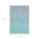 9' X 12' Sky Blue And Ivory Ombre Washable Area Rug With UV Protection