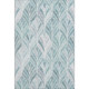 8' X 10' Aqua And Ivory Geometric Washable Area Rug With UV Protection