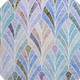 8' Blue Brown And Blush Geometric Washable Round Rug With UV Protection
