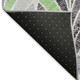 8' Green Purple And Ivory Geometric Washable Round Rug With UV Protection
