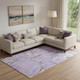 8' X 10' Lavender Beige And Gray Geometric Washable Area Rug With UV Protection