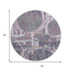 8' Purple Gray And Lavender Geometric Washable Round Rug With UV Protection