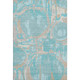 5' X 8' Teal Taupe And Beige Geometric Washable Area Rug With UV Protection
