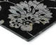 10' X 14' Black Silver And Beige Floral Washable Area Rug With UV Protection