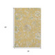 3' X 5' Gold And Silver Floral Washable Area Rug With UV Protection