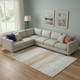 8' X 10' Copper And Ivory Striped Washable Area Rug With UV Protection