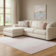 9' X 12' Pink And Ivory Striped Washable Area Rug With UV Protection