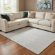 8' X 10' Silver And Gray Striped Washable Area Rug With UV Protection