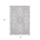 8' X 10' Lavender Gray And Beige Floral Washable Area Rug With UV Protection