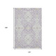 10' X 14' Lavender Gray And Beige Floral Washable Area Rug With UV Protection
