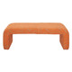 50" Orange Fabric Abstract Curvy Upholstered Bench