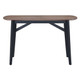 48" Espresso and Black Solid Wood Oval Console Table