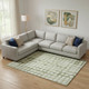 8' X 10' Artichoke Green And Beige Polka Dot Washable Area Rug With UV Protection